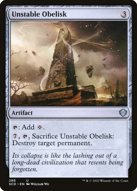 Obélisque instable, carte Magic SCD 286 — extension Starter Commander Decks