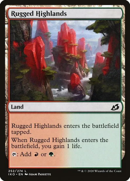 Rugged Highlands, Magic card IKO 252 — Ikoria: Lair of Behemoths set