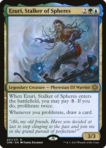 Ezuri, Stalker of Spheres, Magic card ONE 201 — Phyrexia: All Will Be One set