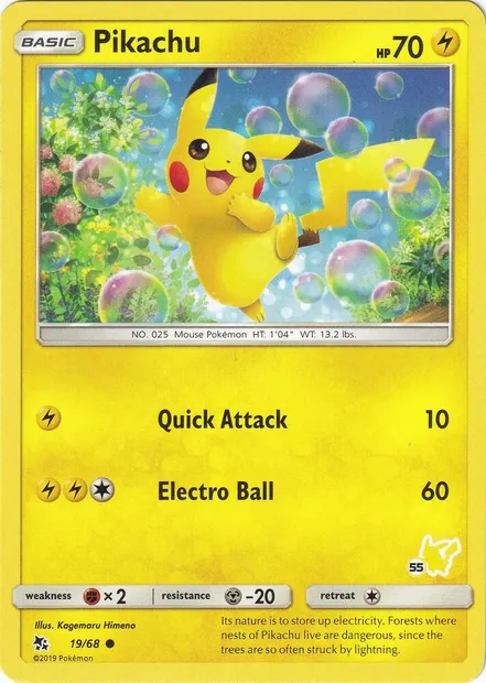Pikachu, Pokémon card BA20 019p-55 — Battle Academy 2020 set