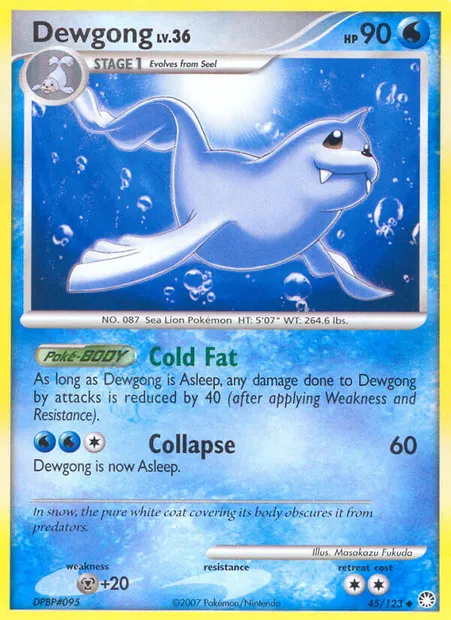 Dewgong, Pokémon card MT 45 — Mysterious Treasures set