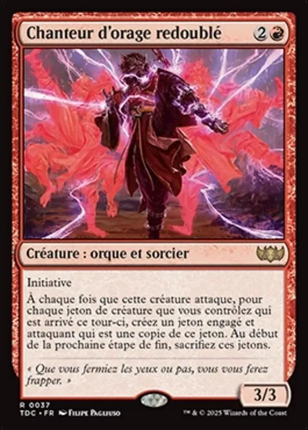 Chanteur d'orage redoublé, carte Magic TDC 37 — extension Tarkir: Dragonstorm Commander
