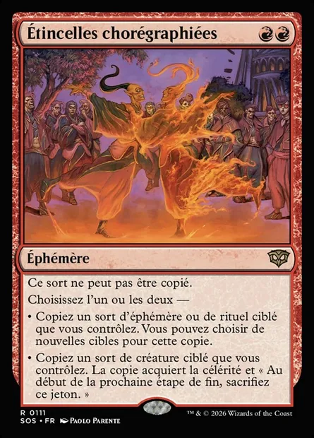 Étincelles chorégraphiées, carte Magic SOS 111 — extension Secrets of Strixhaven