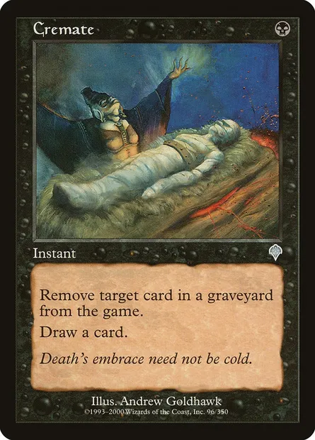 Crémation, carte Magic INV 96 — extension Invasion