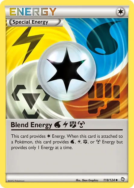 Blend Energy Water Lightning Fighting Metal, Pokémon card DRX 118 — Dragons Exalted set