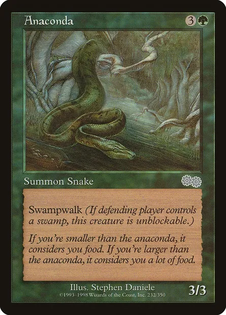 Anaconda, Magic card USG 232 — Urza's Saga set