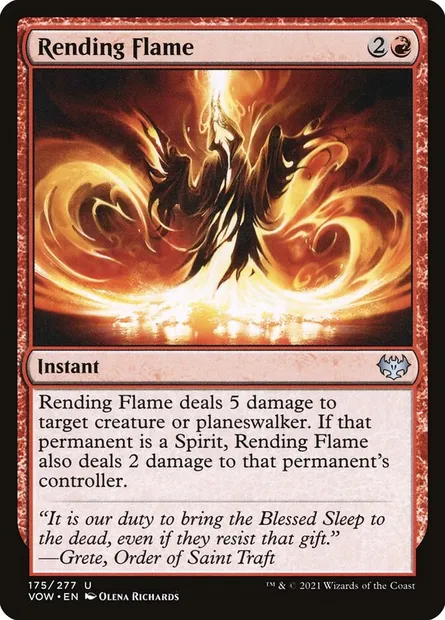 Rending Flame, Magic card VOW 175 — Innistrad: Crimson Vow set