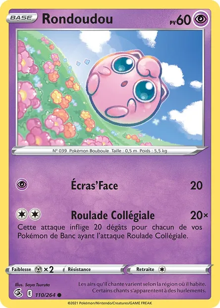 Rondoudou, carte Pokémon FST 110 — extension Poing de Fusion