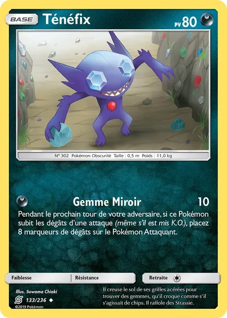 Ténéfix, carte Pokémon UNM 133 — extension Harmonie des Esprits