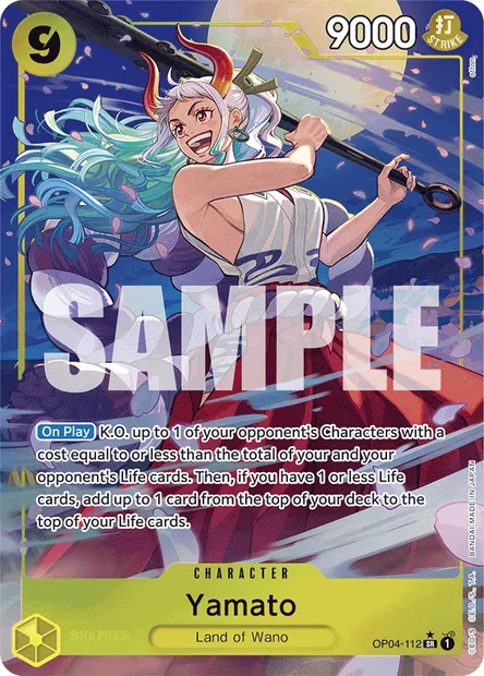 Yamato, One Piece card OP04-112 — KINGDOMS OF INTRIGUE set