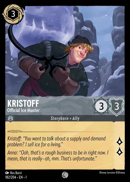 Kristoff - Official Ice Master, Disney Lorcana card CH1-182 — The First Chapter set