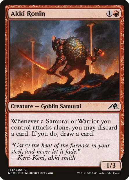 Akki Ronin, Magic card NEO 131 — Kamigawa: Neon Dynasty set