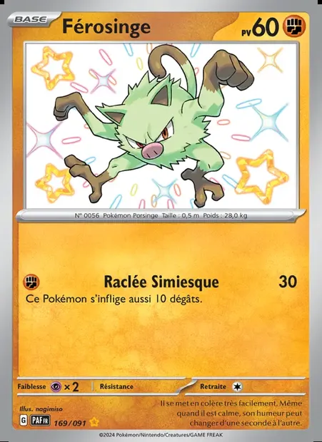 Férosinge, carte Pokémon PAF 169 — extension Destinées de Paldea