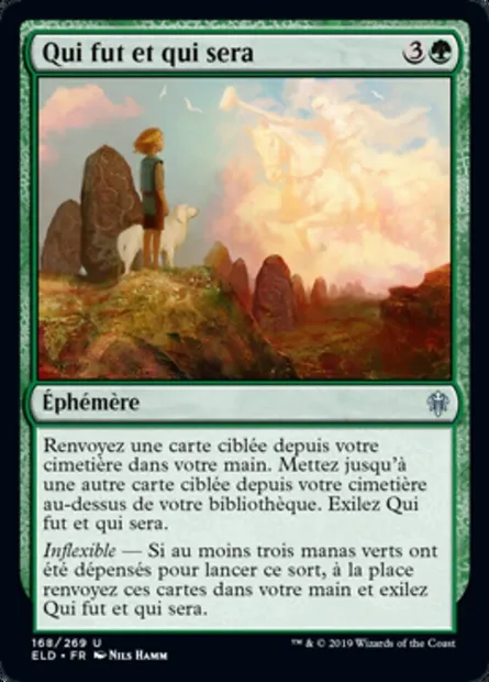 Qui fut et qui sera, carte Magic ELD 168 — extension Throne of Eldraine