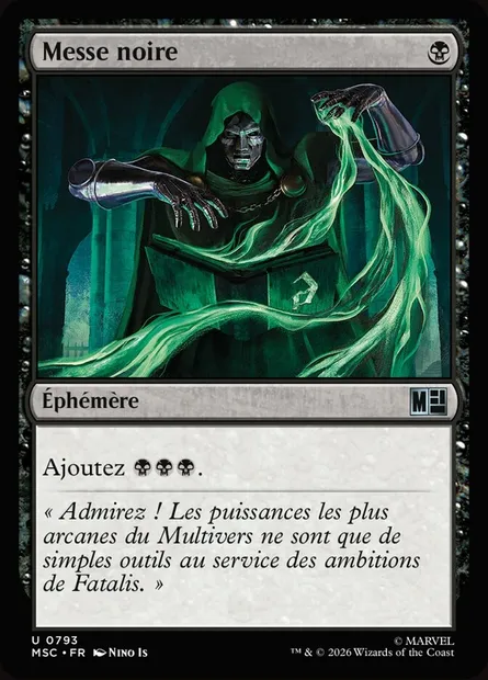Messe noire, carte Magic MSC 793 — extension Marvel Super Heroes Commander