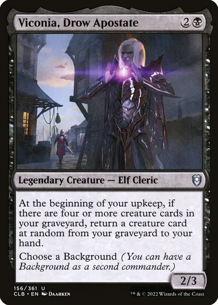 Viconia, Drow Apostate, Magic card CLB 156 — Commander Legends: Battle for Baldur's Gate set