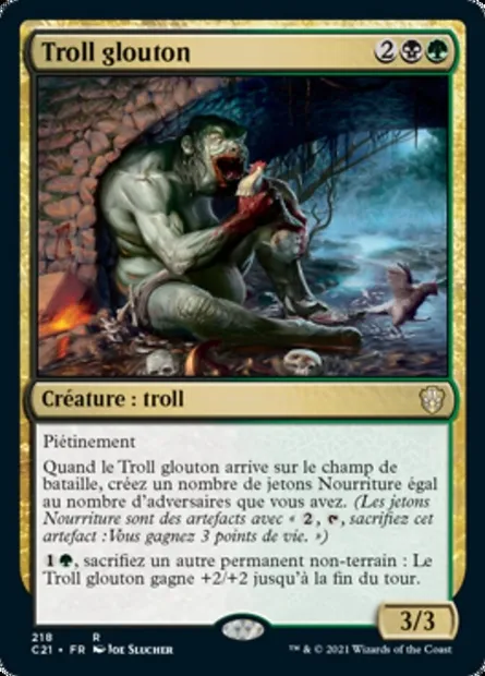 Troll glouton, carte Magic C21 218 — extension Commander 2021