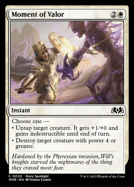 Moment of Valor, Magic card WOE 20 — Wilds of Eldraine set