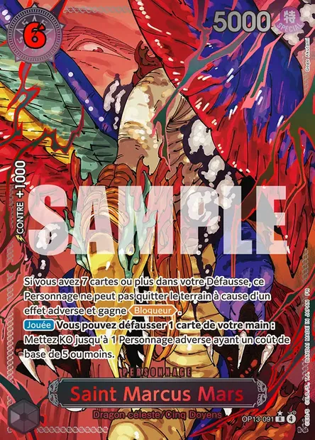 Saint Marcus Mars, carte One Piece OP13-091 — extension SUCCESSEURS