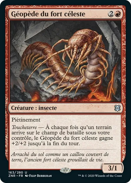 Géopède du fort céleste, carte Magic ZNR 163 — extension Renaissance de Zendikar