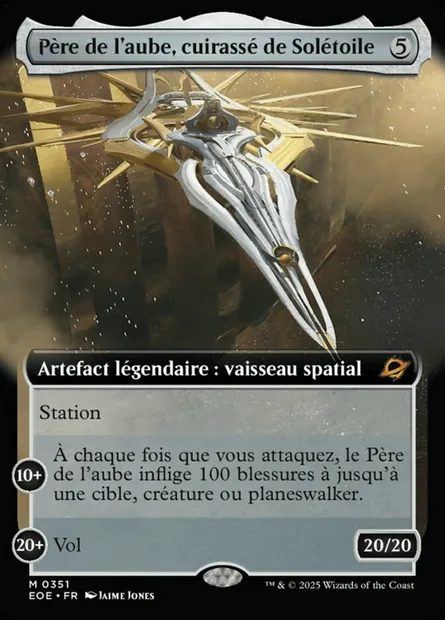 Père de l'aube, cuirassé de Solétoile, carte Magic EOE 351 — extension Edge of Eternities