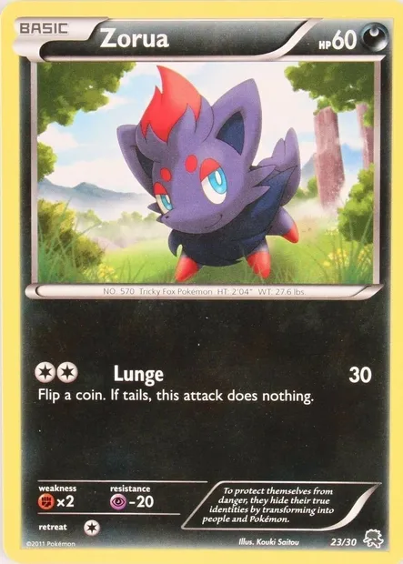 Zorua, carte Pokémon TK5Z 023 — extension BW Trainer Kit Zoroark