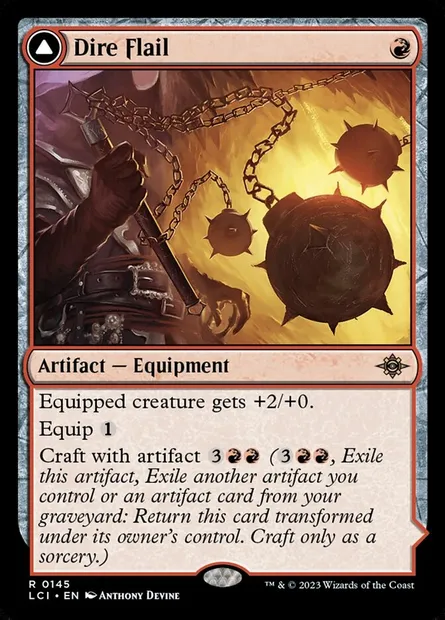 Dire Flail // Dire Blunderbuss, Magic card LCI 145 — The Lost Caverns of Ixalan set