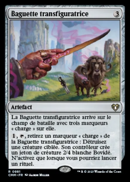 Baguette transfiguratrice, carte Magic CMM 981 — extension Commander Masters