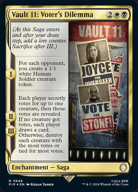 Vault 11: Voter's Dilemma, Magic card PIP 649 — Fallout set