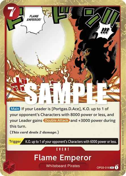 Flame Emperor, carte One Piece OP03-016 — extension PILLARS OF STRENGTH