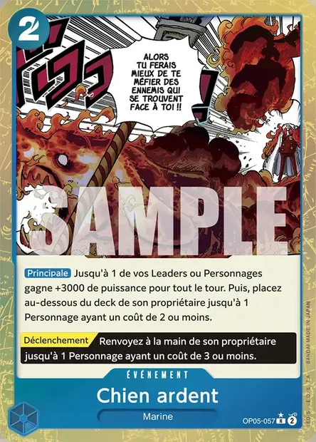 Chien ardent, carte One Piece OP05-057 — extension AWAKENING OF THE NEW ERA