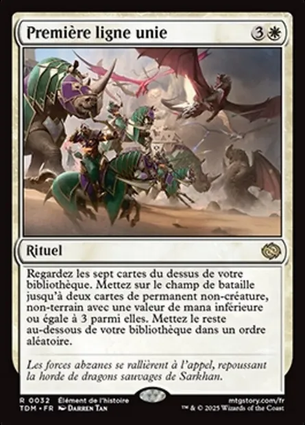 Première ligne unie, carte Magic TDM 32 — extension Tarkir: Dragonstorm
