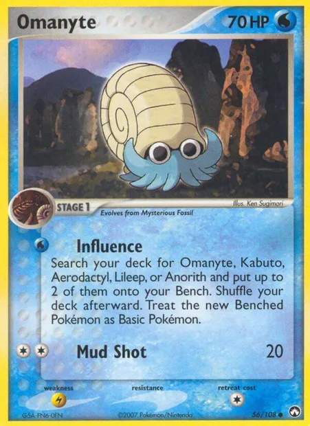 Omanyte, Pokémon card PK 56 — Power Keepers set