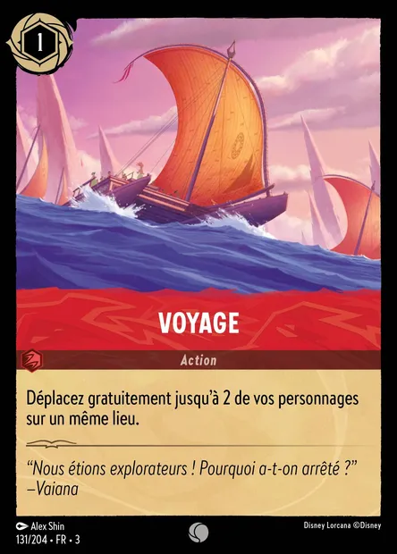 Voyage, carte Disney Lorcana CH3-131 — extension Les Terres d'Encres
