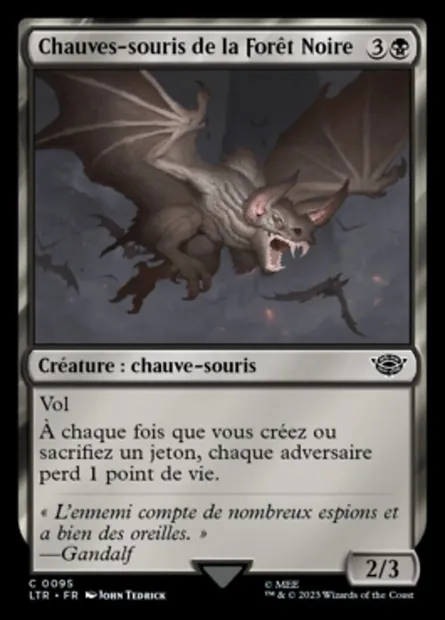 Chauves-souris de la Forêt Noire, carte Magic LTR 95 — extension Le Seigneur des Anneaux : chroniques de la Terre du Milieu
