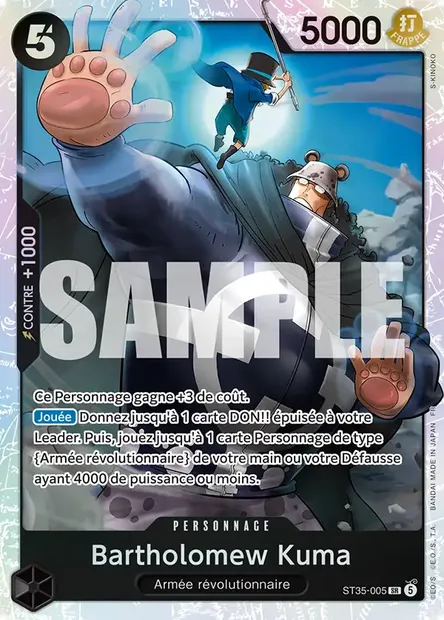 Bartholomew Kuma, carte One Piece ST35-005 — extension ROUGE/NOIR Sabo