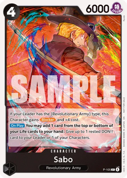 Sabo, One Piece card P-105 — Promotion card set