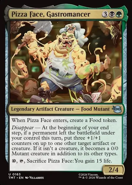 Pizza Face, Gastromancer, Magic card TMT 163 — Teenage Mutant Ninja Turtles set