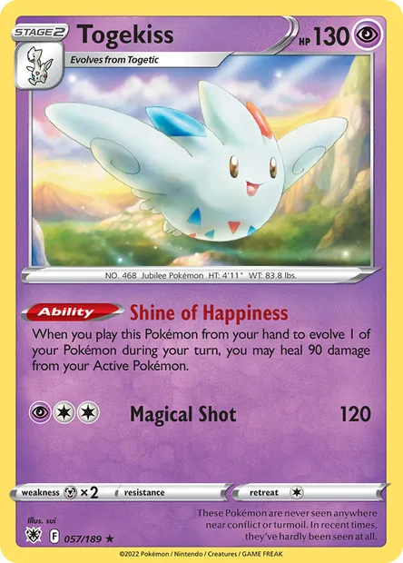 Togekiss, Pokémon card ASR 057 — Astral Radiance set