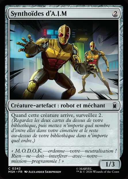 Synthoïdes d'A.I.M, carte Magic MSH 242 — extension Marvel Super Heroes