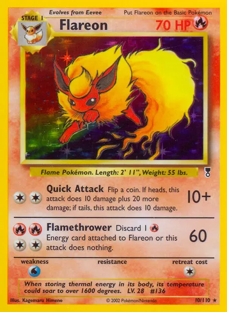 Pyroli, carte Pokémon LC 10 — extension Legendary Collection