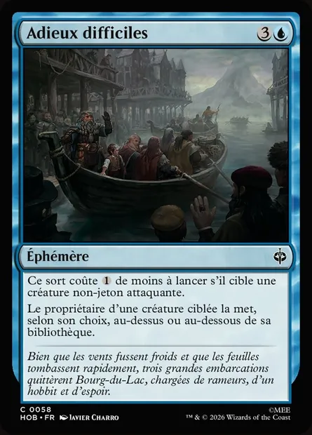 Adieux difficiles, carte Magic HOB 58 — extension The Hobbit
