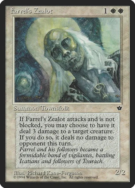 Farrel's Zealot, Magic card FEM 3b — Fallen Empires set