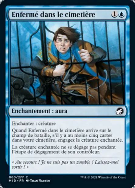 Enfermé dans le cimetière, carte Magic MID 60 — extension Innistrad : chasse de minuit