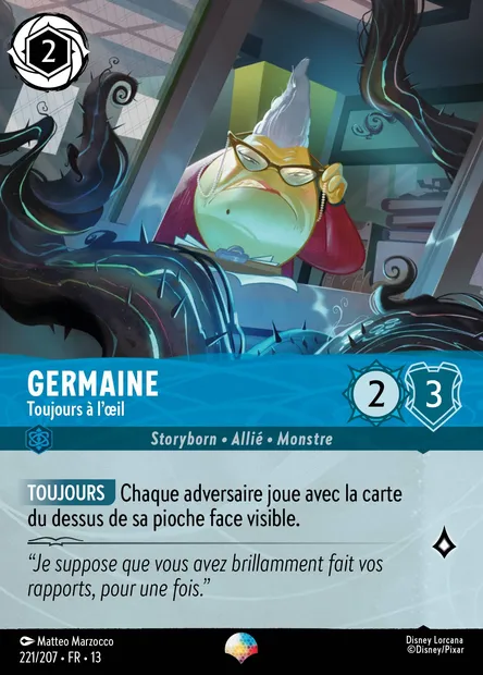 Germaine - Toujours à l'œil, carte Disney Lorcana CH13-221 — extension Invasion Epineuse!