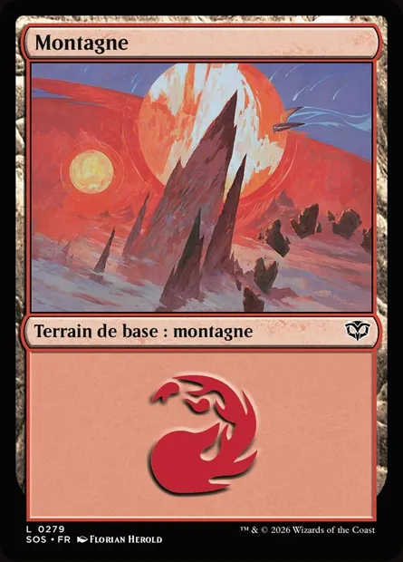 Montagne, carte Magic SOS 279 — extension Secrets of Strixhaven