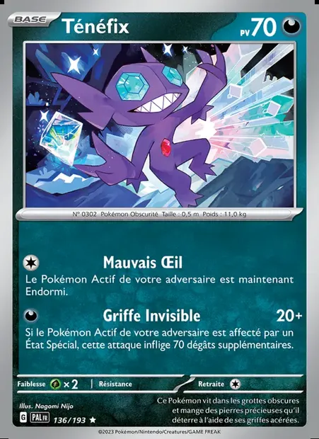 Ténéfix, carte Pokémon PAL 136 — extension Évolutions à Paldea