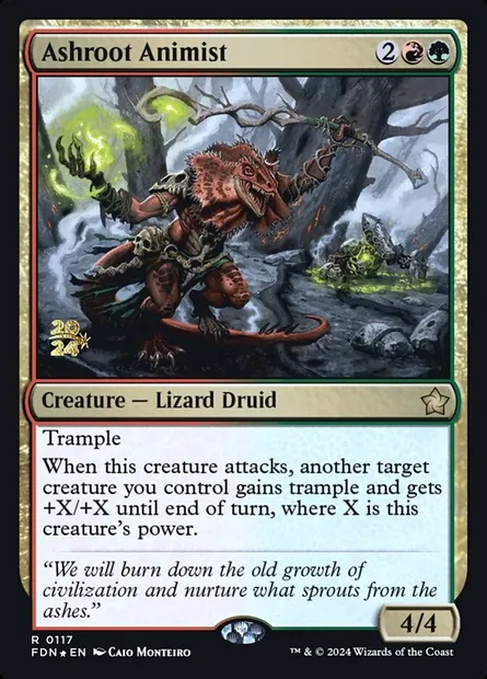Ashroot Animist, Magic card PFDN 117s — Foundations Promos set