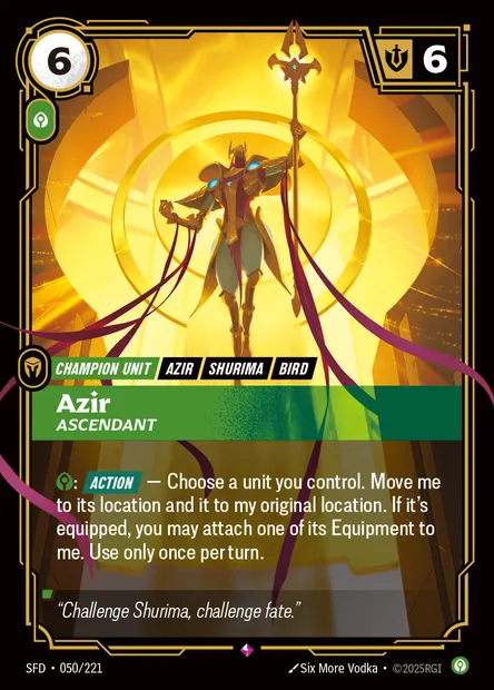 Azir, carte Riftbound SFD 050 — extension Spiritforged