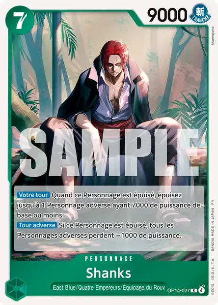 Shanks, carte One Piece OP14-027 — extension LES SEPT DE LA MER D'AZUR